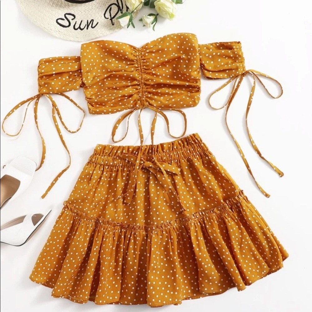 Off Shoulder Top & Skirt Set